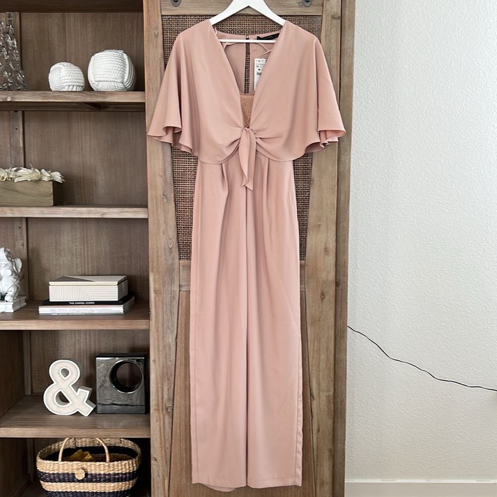 NEW Zara women Elegant Cape Pants Jumpsuit Size XS - Picture 2 of 5